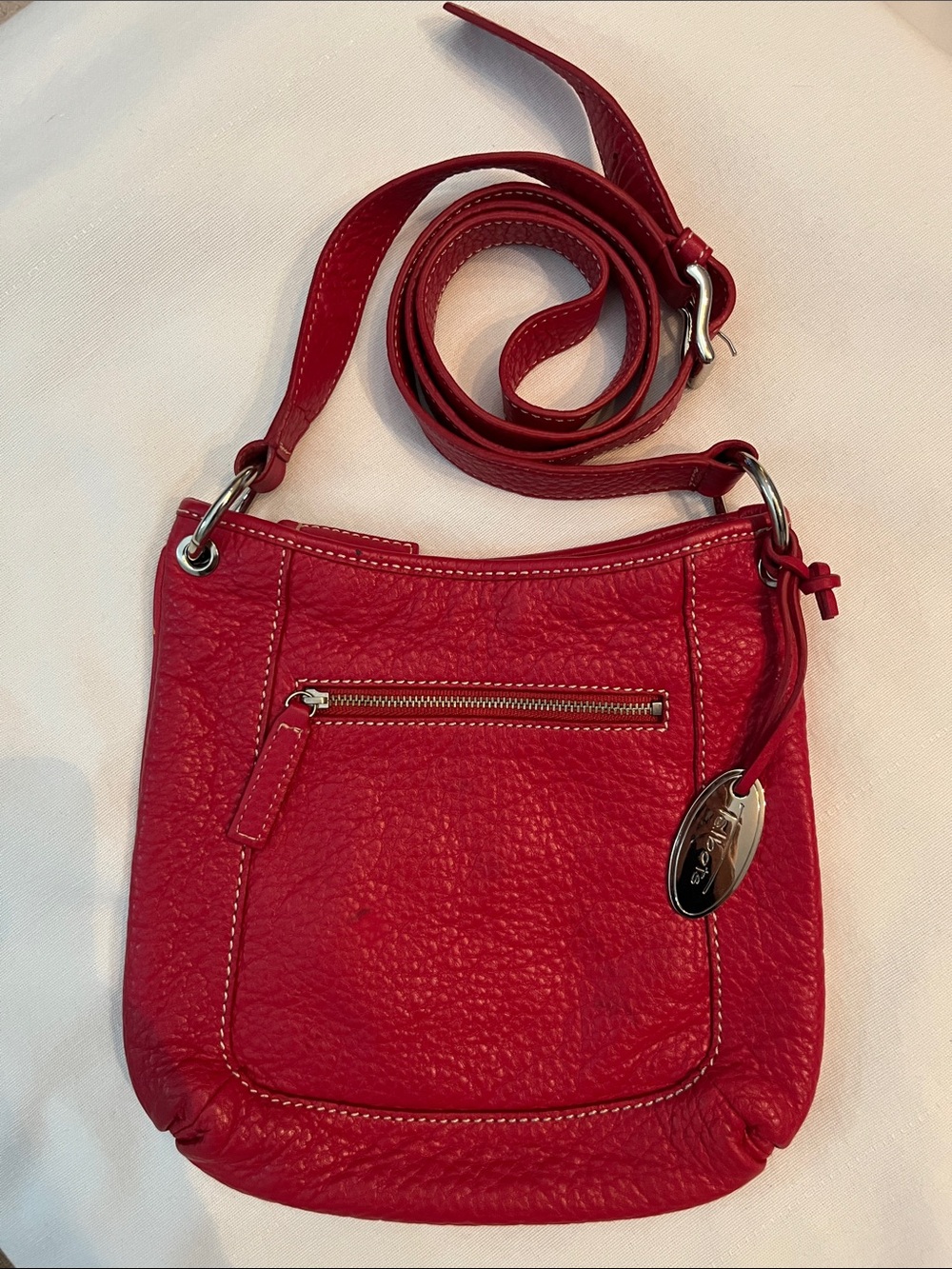 Talbots Red Leather Crossbody Bag
